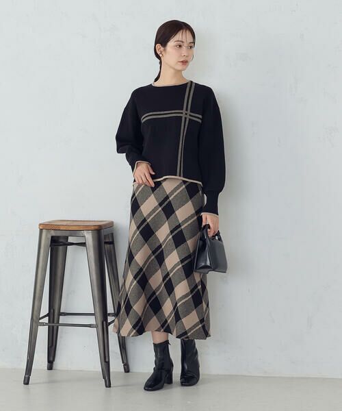 COMME CA ISM / コムサイズム ニット・セーター | チェック柄　袖口スリットニットプルオーバー / セットアップ対応 | 詳細6