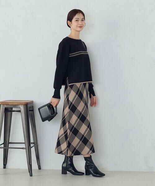 COMME CA ISM / コムサイズム ニット・セーター | チェック柄　袖口スリットニットプルオーバー / セットアップ対応 | 詳細7