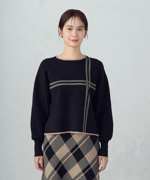 COMME CA ISM / コムサイズム ニット・セーター | チェック柄　袖口スリットニットプルオーバー / セットアップ対応 | 詳細10
