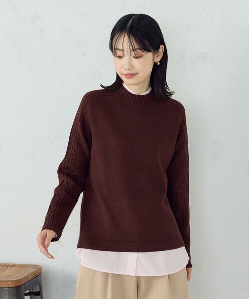 COMME CA ISM / コムサイズム ニット・セーター | 【ウォッシャブル】日本の色 ハイネックニット(栗皮色(ブラウン))
