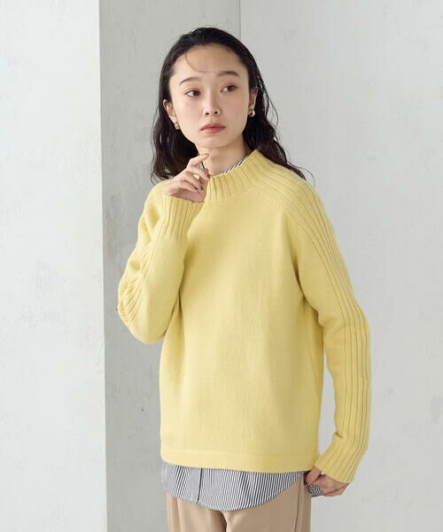 COMME CA ISM / コムサイズム ニット・セーター | 【ウォッシャブル】日本の色 ハイネックニット(蒸栗色(イエロー))
