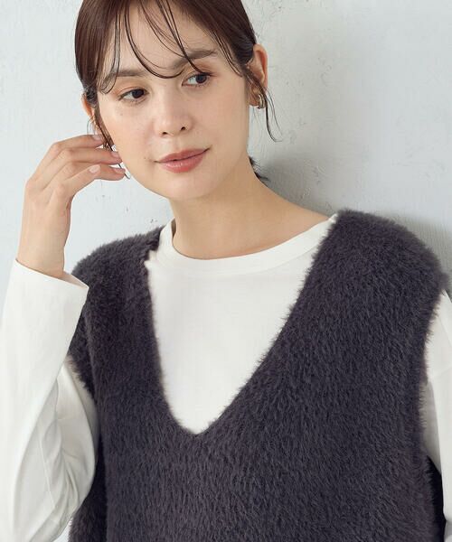 COMME CA ISM / コムサイズム ベスト | 【ウォッシャブル】シャギー ニットベスト | 詳細10