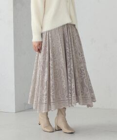 COMME CA ISM / コムサイズム ロング・マキシ丈スカート | ラッセルレース　サーキュラースカート