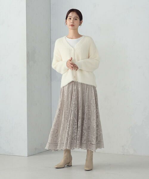 COMME CA ISM / コムサイズム ロング・マキシ丈スカート | ラッセルレース サーキュラースカート | 詳細14