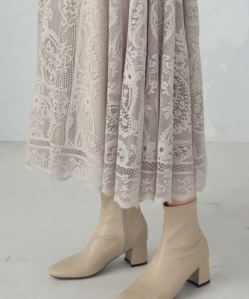 COMME CA ISM / コムサイズム ロング・マキシ丈スカート | ラッセルレース サーキュラースカート | 詳細21