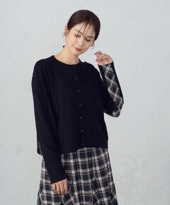 COMME CA ISM / コムサイズム カーディガン・ボレロ | 【セットアップ対応】ニットとタータンチェックのコンビネーションカーディガン