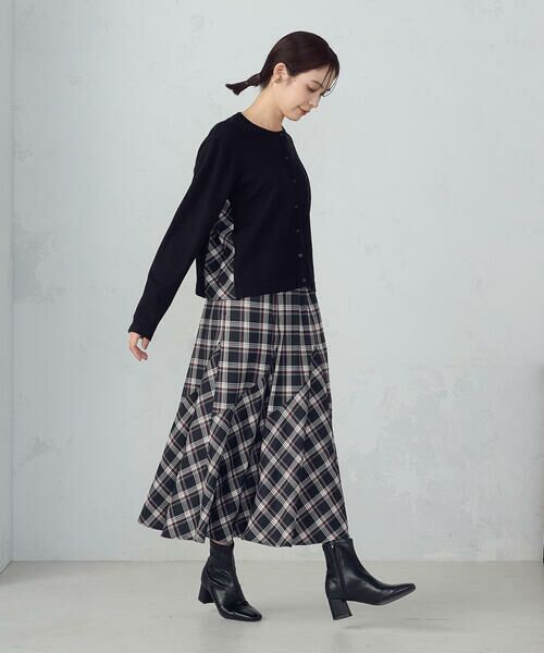 COMME CA ISM / コムサイズム カーディガン・ボレロ | 【セットアップ対応】ニットとタータンチェックのコンビネーションカーディガン | 詳細2