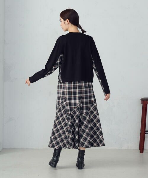 COMME CA ISM / コムサイズム カーディガン・ボレロ | 【セットアップ対応】ニットとタータンチェックのコンビネーションカーディガン | 詳細3