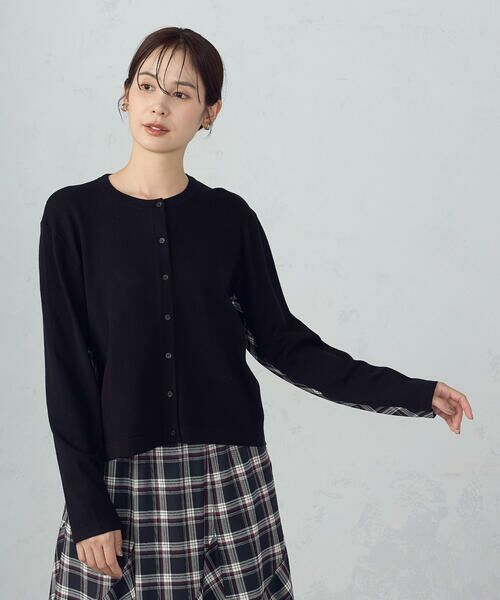 COMME CA ISM / コムサイズム カーディガン・ボレロ | 【セットアップ対応】ニットとタータンチェックのコンビネーションカーディガン | 詳細4