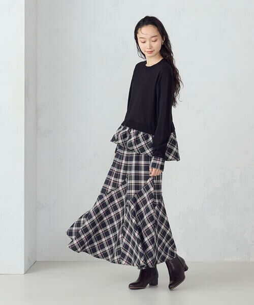 COMME CA ISM / コムサイズム ニット・セーター | 【セットアップ対応】ニットとタータンチェックのコンビネーションプルオーバー | 詳細2