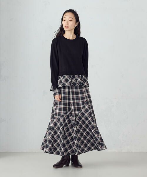 COMME CA ISM / コムサイズム ニット・セーター | 【セットアップ対応】ニットとタータンチェックのコンビネーションプルオーバー | 詳細3