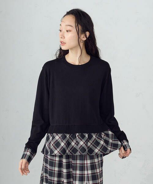 COMME CA ISM / コムサイズム ニット・セーター | 【セットアップ対応】ニットとタータンチェックのコンビネーションプルオーバー | 詳細5