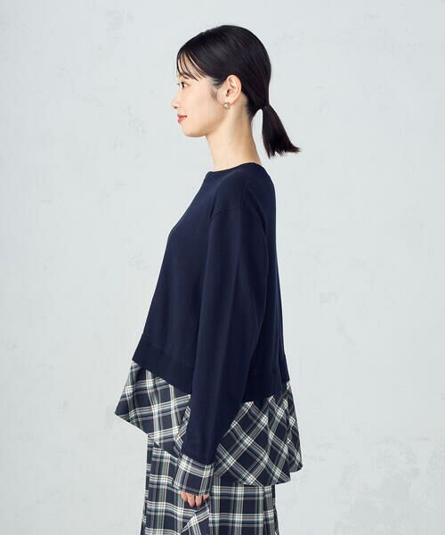 COMME CA ISM / コムサイズム ニット・セーター | 【セットアップ対応】ニットとタータンチェックのコンビネーションプルオーバー | 詳細13