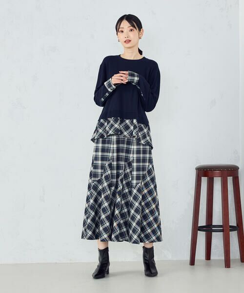 COMME CA ISM / コムサイズム ニット・セーター | 【セットアップ対応】ニットとタータンチェックのコンビネーションプルオーバー | 詳細9