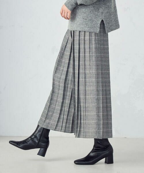 COMME CA ISM / コムサイズム その他パンツ | グレンチェック シャーリングパンツ(グレー)