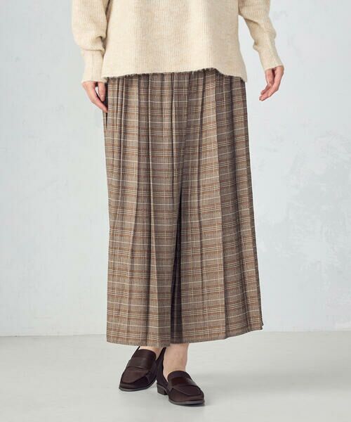 COMME CA ISM / コムサイズム その他パンツ | グレンチェック シャーリングパンツ(ブラウン)