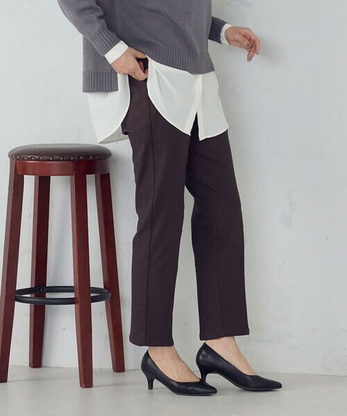 COMME CA ISM / コムサイズム その他パンツ | 【美しいベーシックパンツ】裏起毛 カルゼ テーパードパンツ | 詳細13