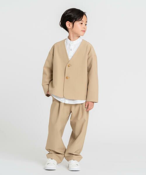 COMME CA ISM/コムサイズム 【オンライン限定】ノーカラーセットアップスーツ ベージュ 120cm COMME CA ISM/コムサイズム 【オンライン限定】ノーカラーセットアップスーツ ベージュ 120cm