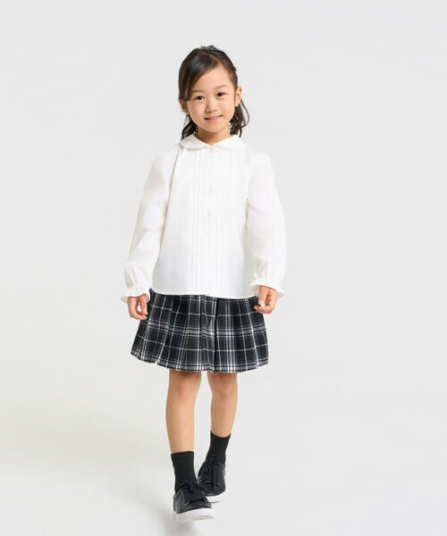 COMME CA ISM / コムサイズム シャツ・ブラウス | 丸襟ピンタック長袖 ブラウス(110-130cm) | 詳細1