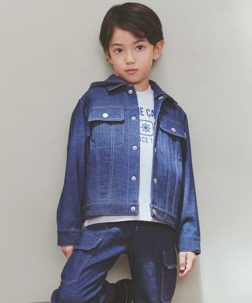 COMME CA ISM / コムサイズム ブルゾン | デニムライクストレッチ フード付き ブルゾン(ネイビー)