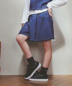 COMME CA ISM / コムサイズム デニムスカート | デニムライクストレッチ キュロットスカート