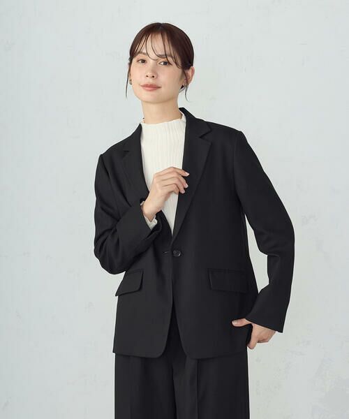 COMME CA ISM/コムサイズム 【セットアップ対応】ポリエステルレーヨン テーラードジャケット ブラック XL COMME CA ISM/コムサイズム 【セットアップ対応】ポリエステルレーヨン テーラードジャケット ブラック XL