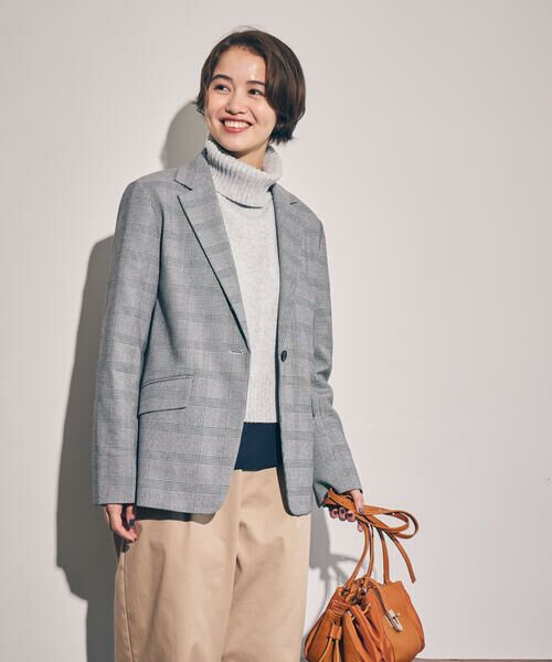 COMME CA ISM/コムサイズム 【セットアップ対応】ポリエステルレーヨン テーラードジャケット グレンチェック M COMME CA ISM/コムサイズム 【セットアップ対応】ポリエステルレーヨン テーラードジャケット グレンチェック M