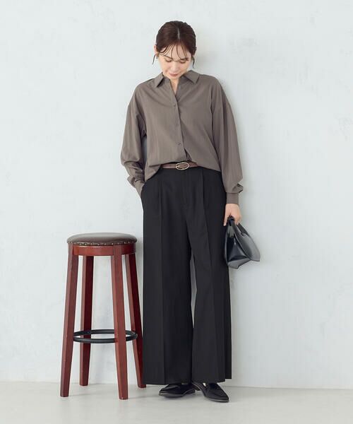 COMME CA ISM / コムサイズム チノ・ワークパンツ | 【セットアップ対応】ポリエステルレーヨン ワイドパンツ | 詳細1