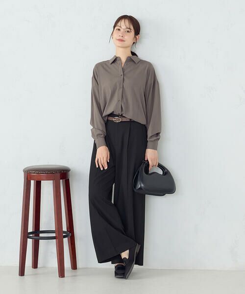 COMME CA ISM / コムサイズム チノ・ワークパンツ | 【セットアップ対応】ポリエステルレーヨン ワイドパンツ | 詳細2