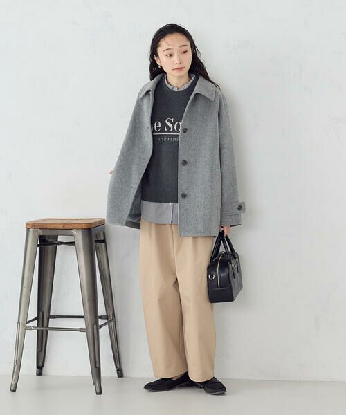 COMME CA ISM / コムサイズム ステンカラーコート | ステンカラーコクーンコート | 詳細10