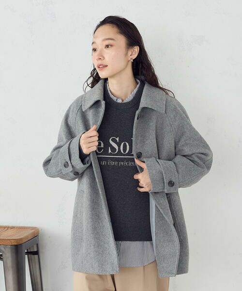 COMME CA ISM / コムサイズム ステンカラーコート | ステンカラーコクーンコート | 詳細12