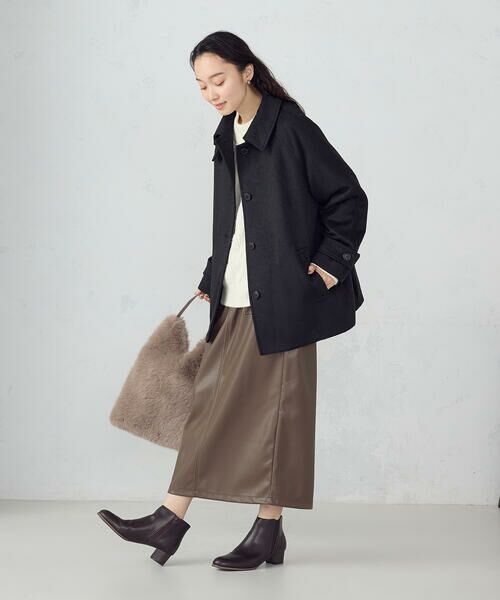 COMME CA ISM / コムサイズム ステンカラーコート | ステンカラーコクーンコート | 詳細17