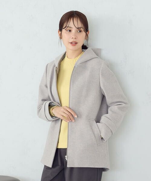 COMME CA ISM / コムサイズム ピーコート | 2WAYフーデッドショートコート | 詳細4