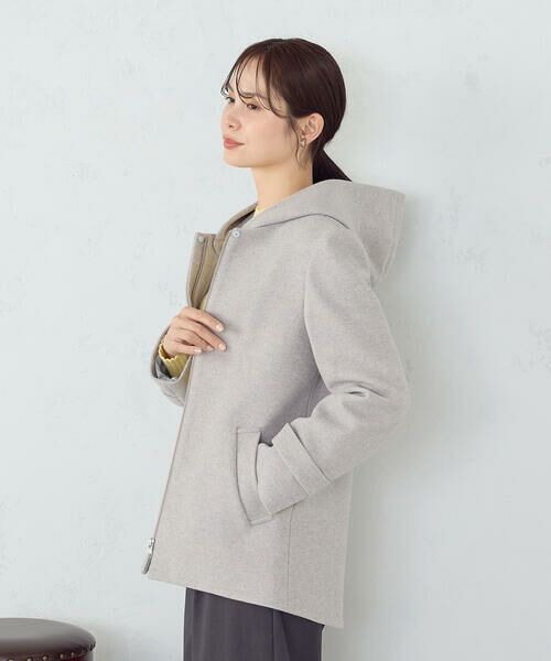 COMME CA ISM / コムサイズム ピーコート | 2WAYフーデッドショートコート | 詳細5