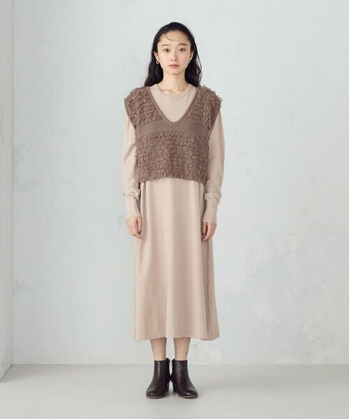 COMME CA ISM / コムサイズム ロング・マキシ丈ワンピース | 【ウォッシャブル】セットアイテム ループベスト付きレイヤードワンピース | 詳細15