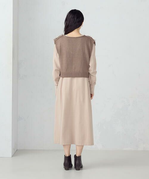 COMME CA ISM / コムサイズム ロング・マキシ丈ワンピース | 【ウォッシャブル】セットアイテム ループベスト付きレイヤードワンピース | 詳細17