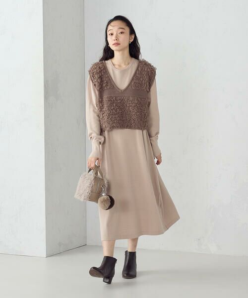 COMME CA ISM / コムサイズム ロング・マキシ丈ワンピース | 【ウォッシャブル】セットアイテム ループベスト付きレイヤードワンピース | 詳細9