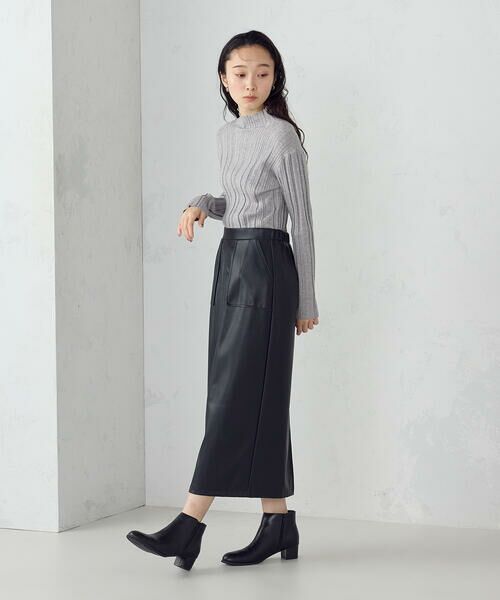 COMME CA ISM / コムサイズム ロング・マキシ丈スカート | 合成皮革 スカート / セットアップ対応 | 詳細3