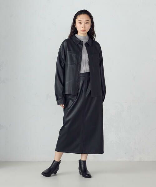 COMME CA ISM / コムサイズム ロング・マキシ丈スカート | 合成皮革 スカート / セットアップ対応 | 詳細4