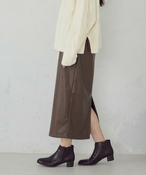 COMME CA ISM / コムサイズム ロング・マキシ丈スカート | 合成皮革 スカート / セットアップ対応 | 詳細12