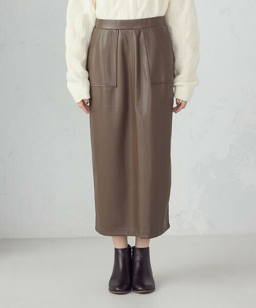 COMME CA ISM / コムサイズム ロング・マキシ丈スカート | 合成皮革 スカート / セットアップ対応 | 詳細13