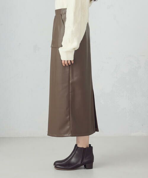 COMME CA ISM / コムサイズム ロング・マキシ丈スカート | 合成皮革 スカート / セットアップ対応 | 詳細14