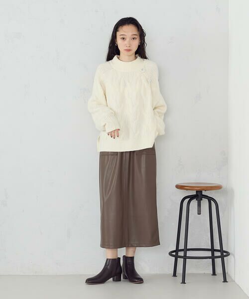 COMME CA ISM / コムサイズム ロング・マキシ丈スカート | 合成皮革 スカート / セットアップ対応 | 詳細8