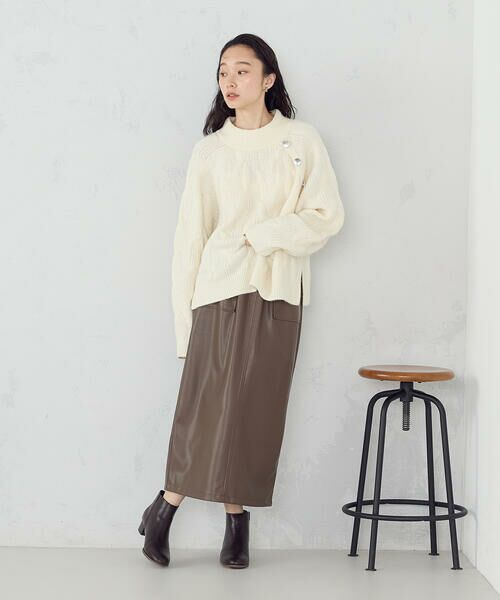 COMME CA ISM / コムサイズム ロング・マキシ丈スカート | 合成皮革 スカート / セットアップ対応 | 詳細9