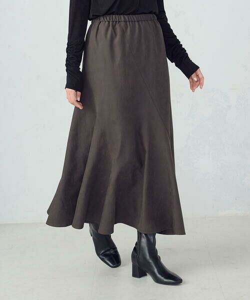 COMME CA ISM / コムサイズム ロング・マキシ丈スカート | エスカルゴスカート(チャコール)
