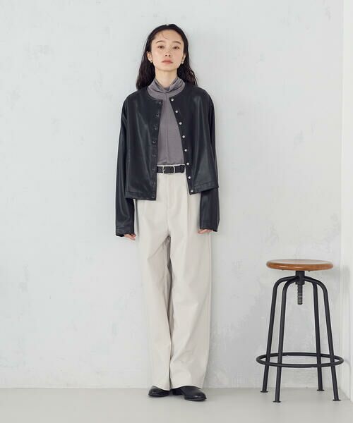 COMME CA ISM / コムサイズム カーディガン・ボレロ | 合成皮革 カーディガン / セットアップ対応 | 詳細1