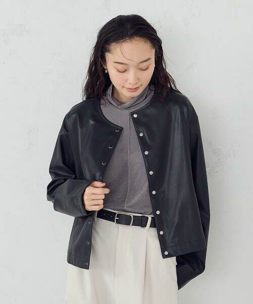 COMME CA ISM / コムサイズム カーディガン・ボレロ | 合成皮革 カーディガン / セットアップ対応 | 詳細5