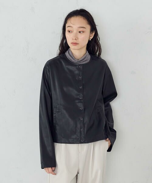 COMME CA ISM / コムサイズム カーディガン・ボレロ | 合成皮革 カーディガン / セットアップ対応 | 詳細6