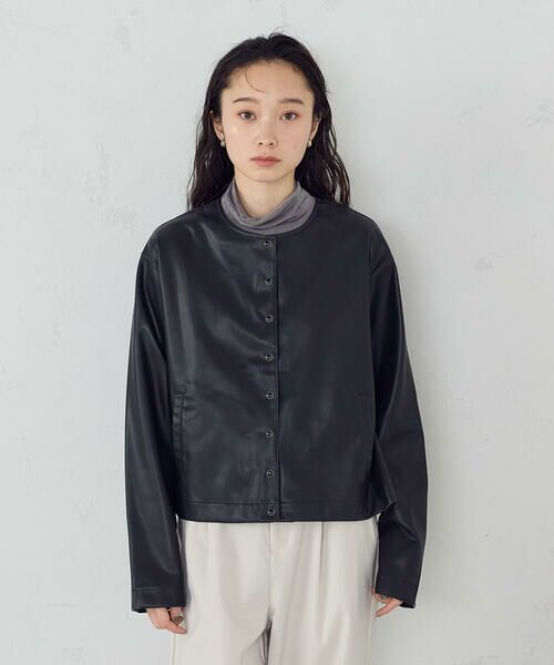 COMME CA ISM / コムサイズム カーディガン・ボレロ | 合成皮革 カーディガン / セットアップ対応 | 詳細7