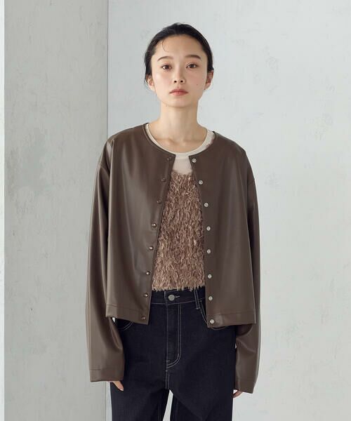 COMME CA ISM / コムサイズム カーディガン・ボレロ | 合成皮革 カーディガン / セットアップ対応 | 詳細13